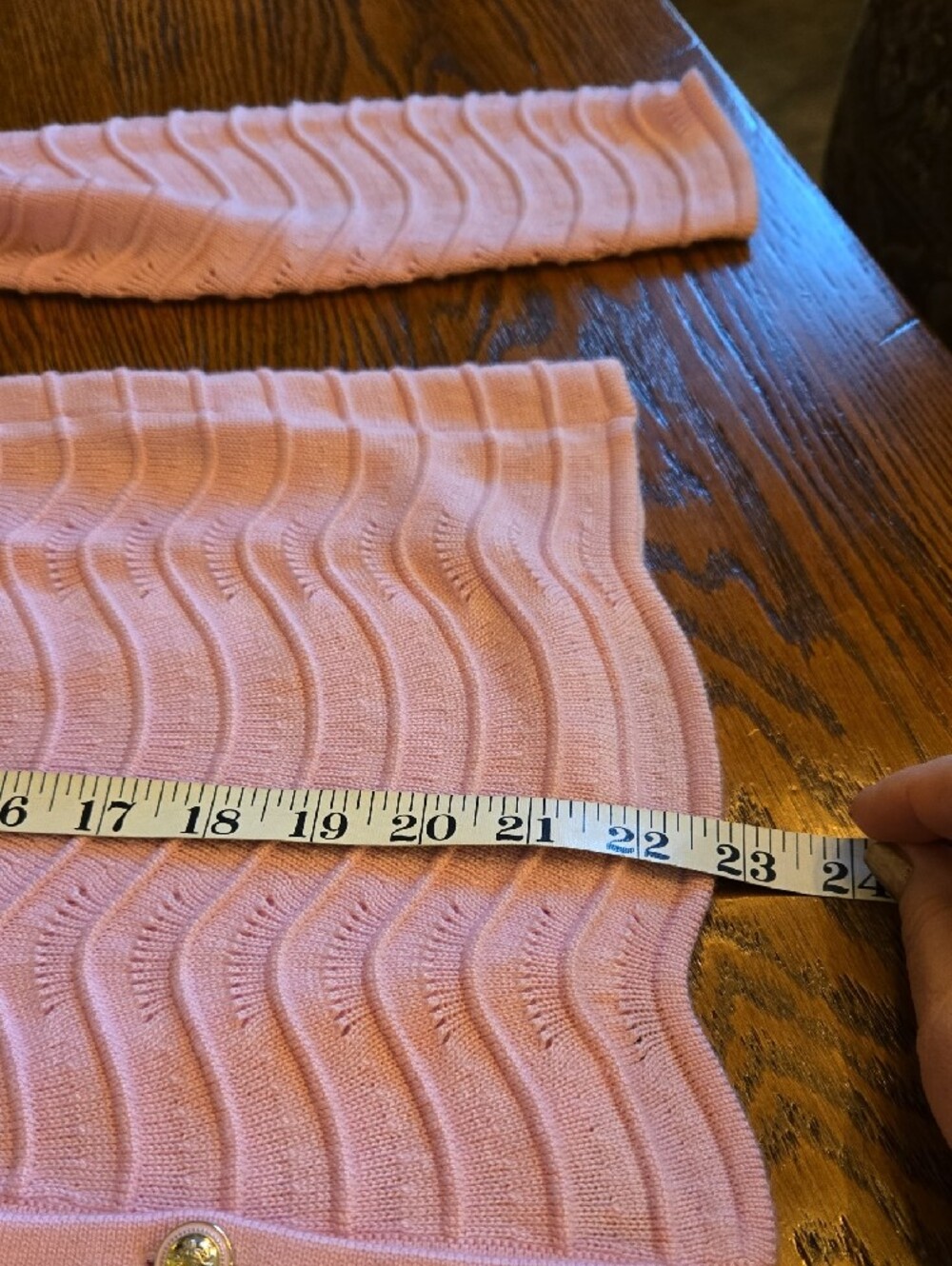 Joan Rivers Pink Wave-Pattern Button Very Soft Classy Cardigan - Picture 11 of 11